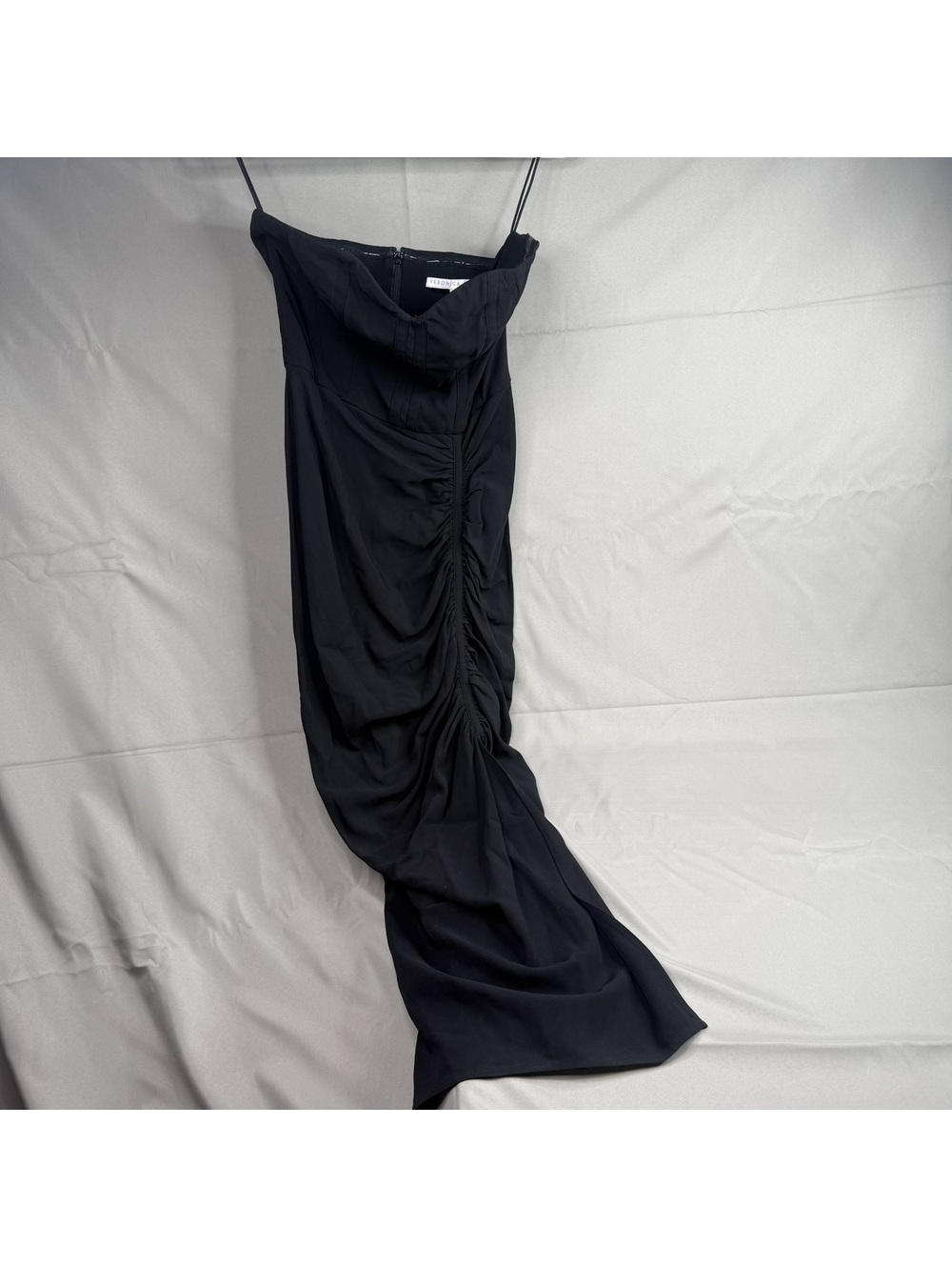 Veronica Beard Womens 4 Black Strapless Ruched Midi Dress